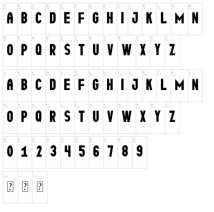 Brillante St font map
